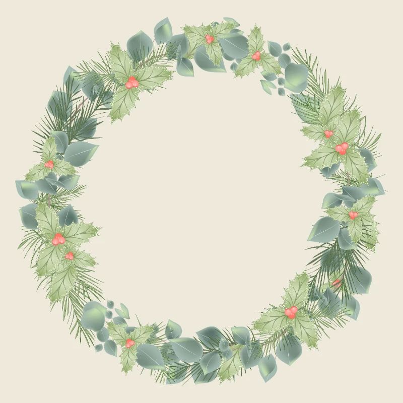 Délicate couronne de Noël avec de la gaulthérie et des baies