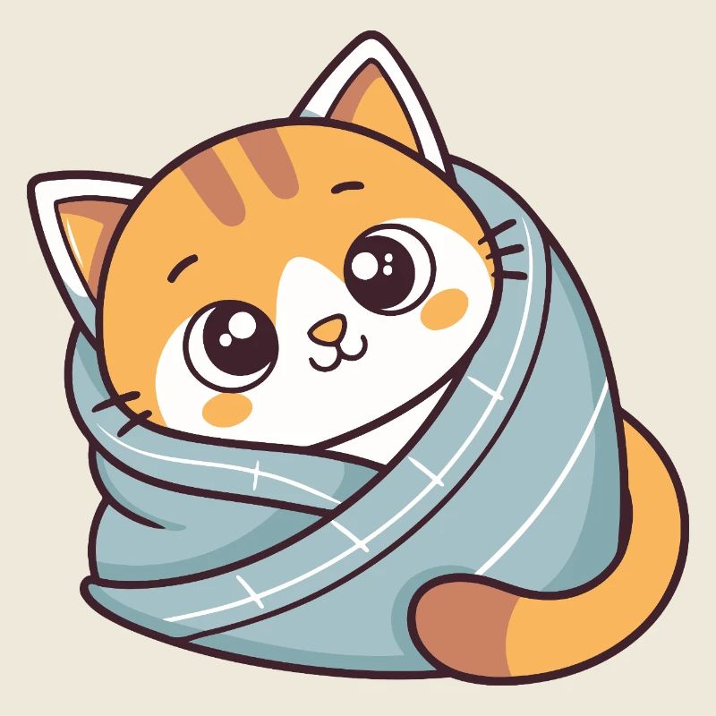 Chaton doux echarpe bleue
