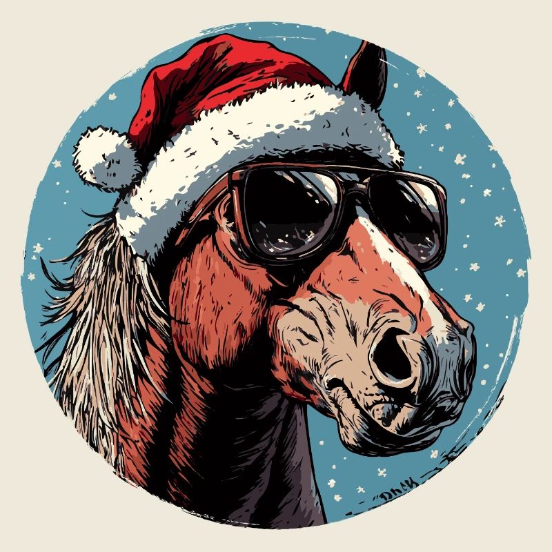 Weihnachts-Pferd mit Sonnenbrille