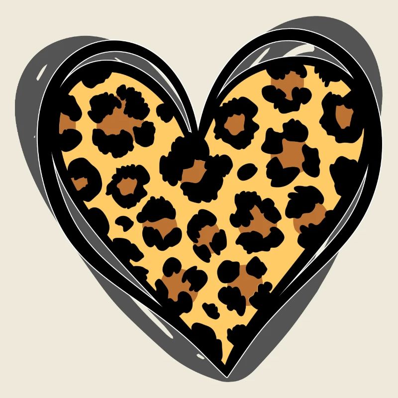 Cadeau mode à motif animal en forme de léopard en cœur