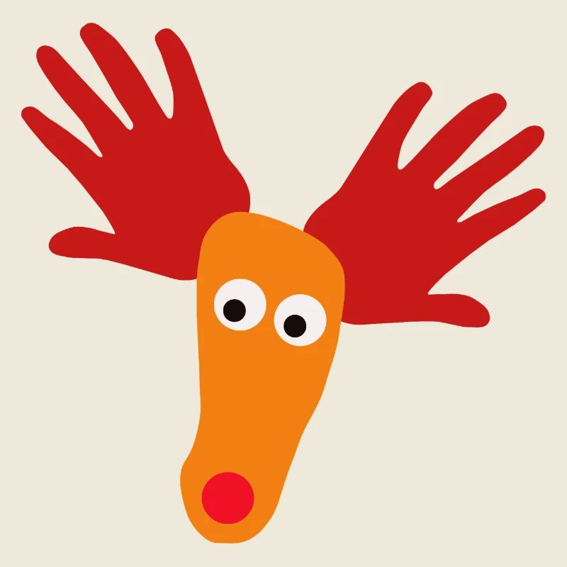 Reindeer head with orange snout
