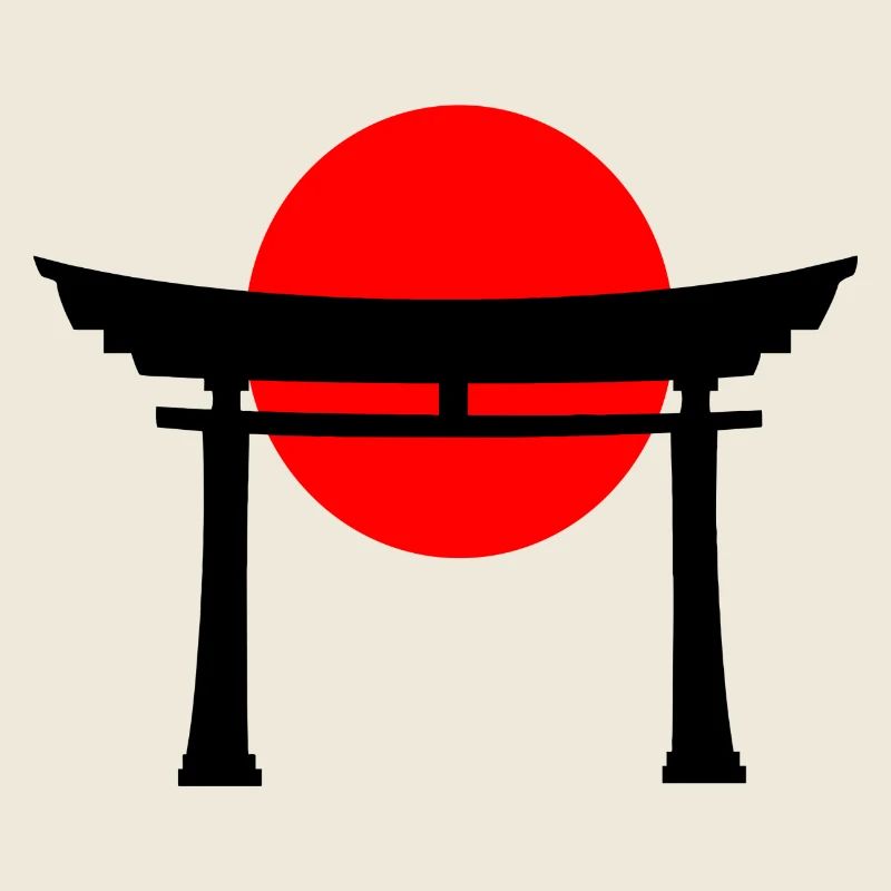 Torii devant le soleil japonais