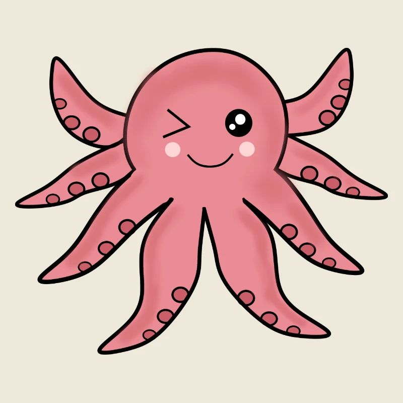 Kawaii Tiere Oktopus