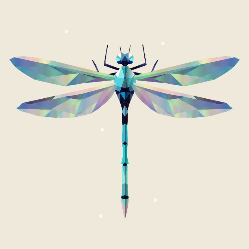 libellule en filigrane élégante au design polygonal