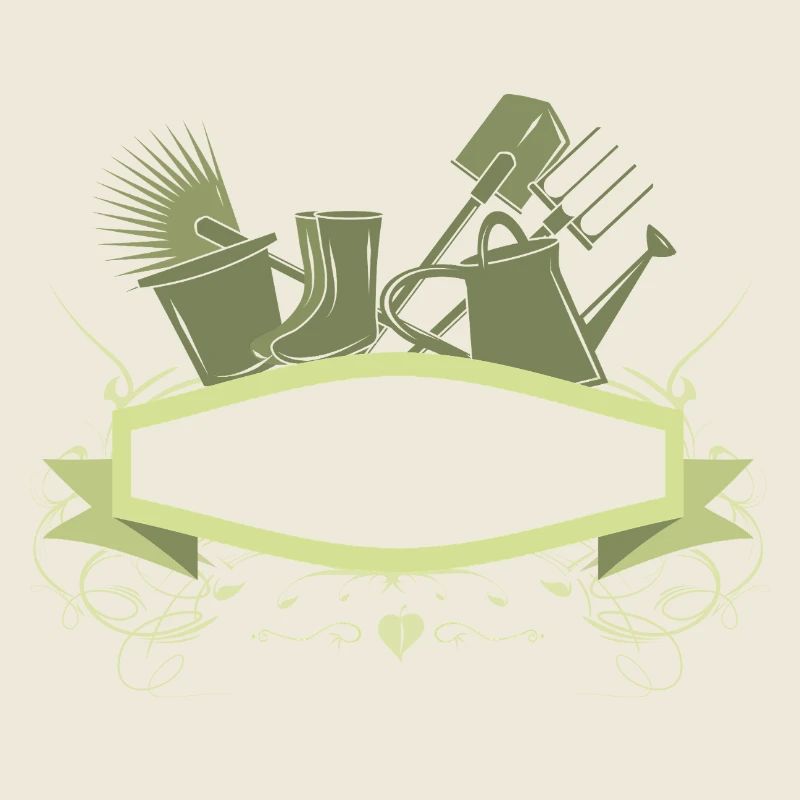 Dekoratives Garten Banner mit Werkzeugen