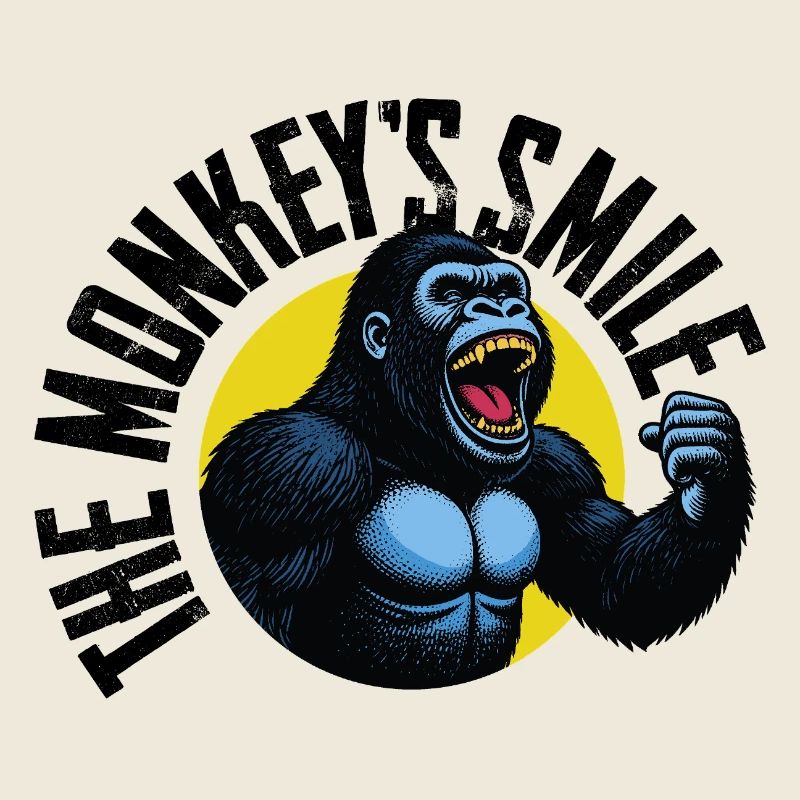 Roaring Gorilla in Vintage Style