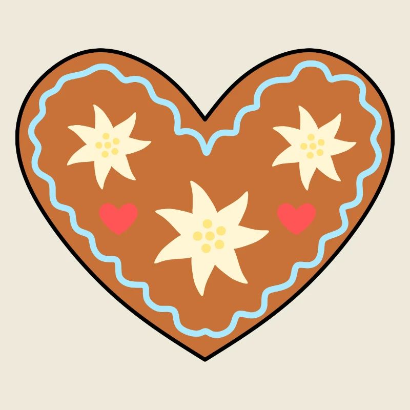 Frosted Heart Gingerbread Design