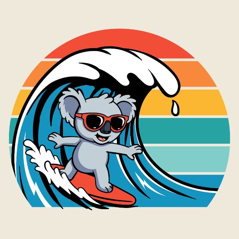Koala ours avec lunettes de soleil Retro Surfers Koala