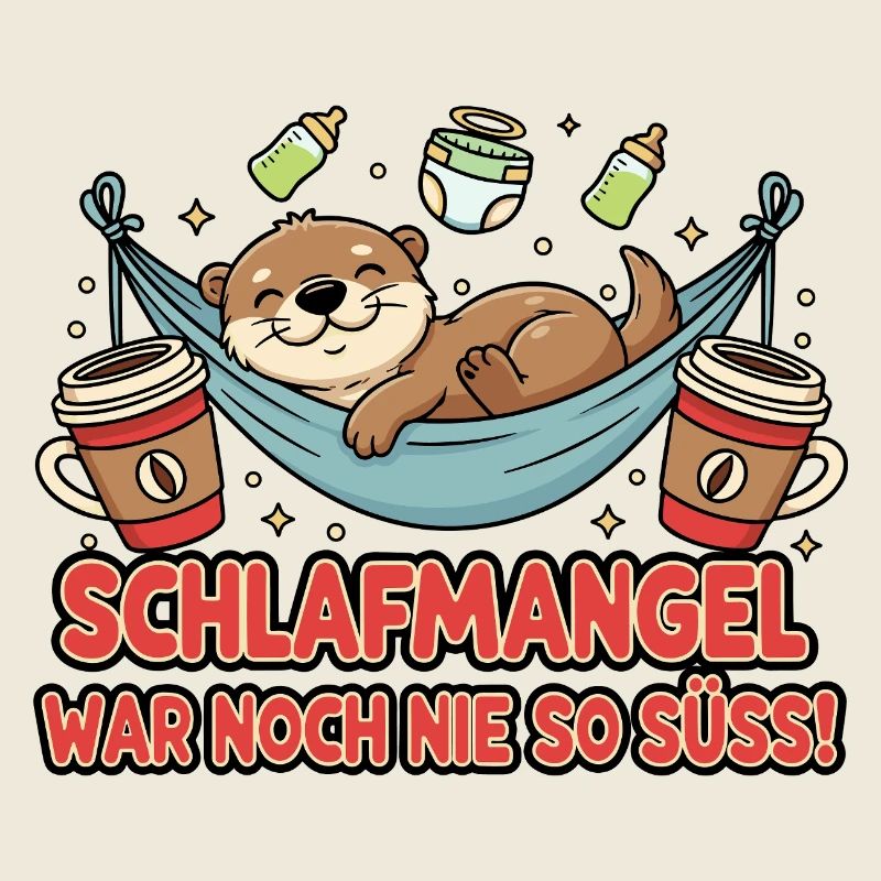 Sleeping angel otter in hammock