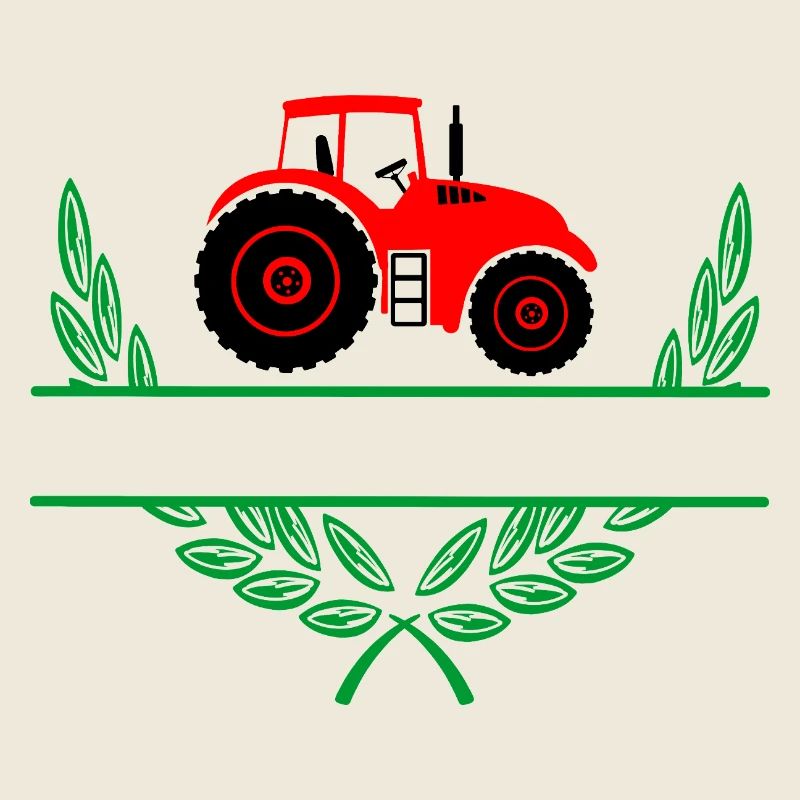 Tracteur rouge avec espace de noms