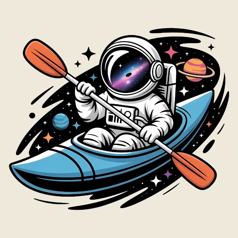 Astronauten-Kajak – Cooles Alien-Logo
