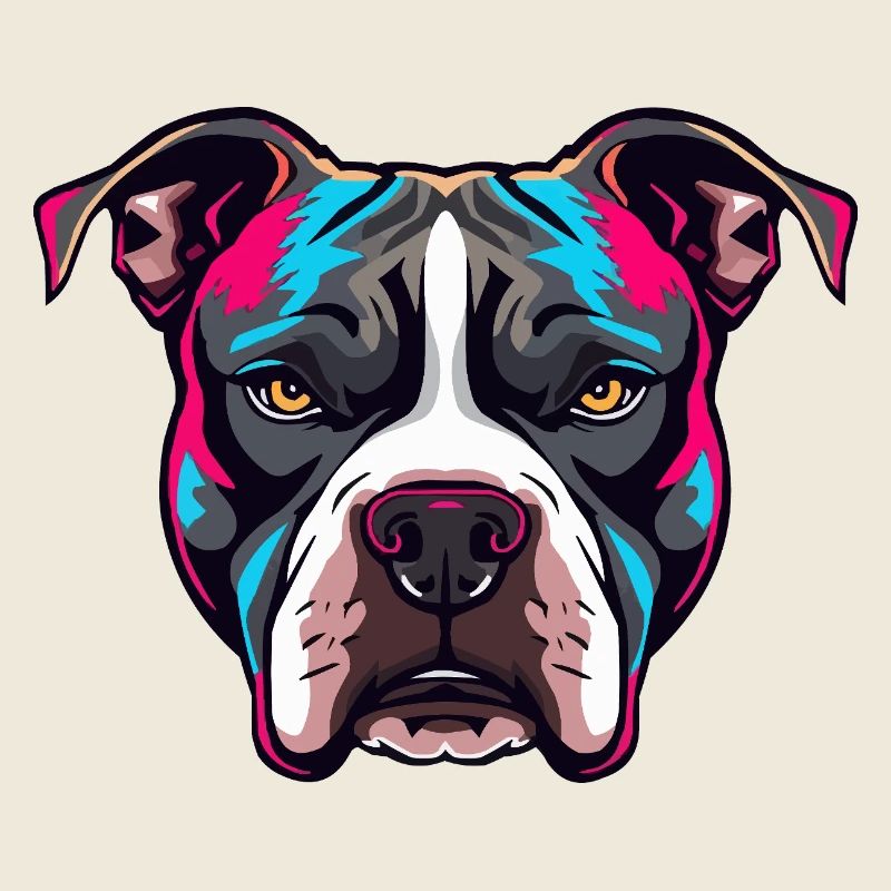 Neon Pitbull Porträt