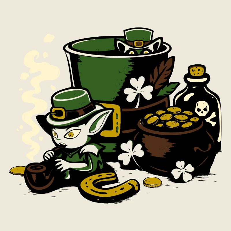Leprechaun im Goldtopf