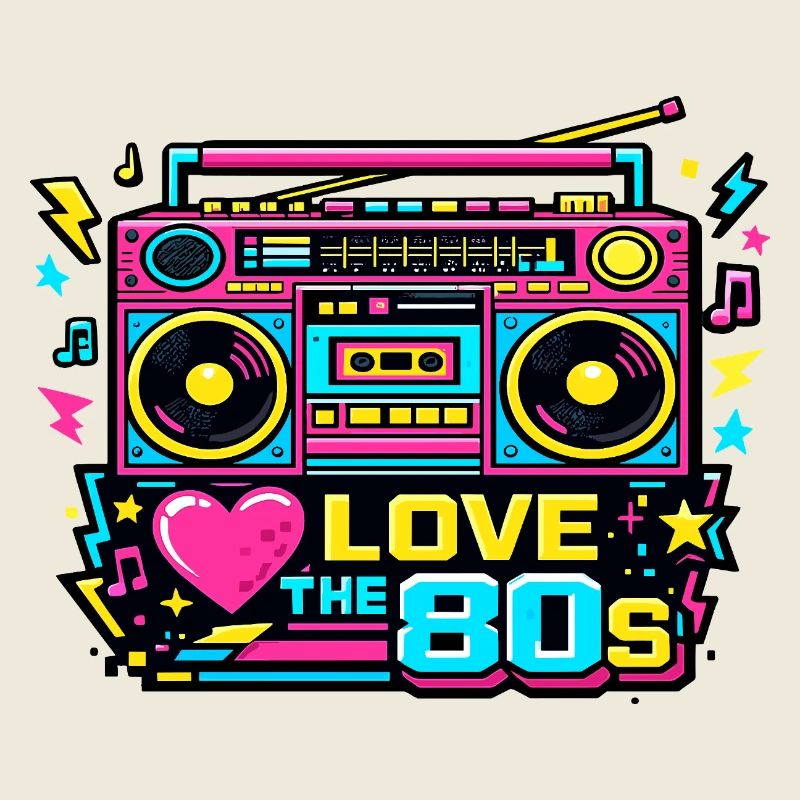 Love the 80s Neon Boombox