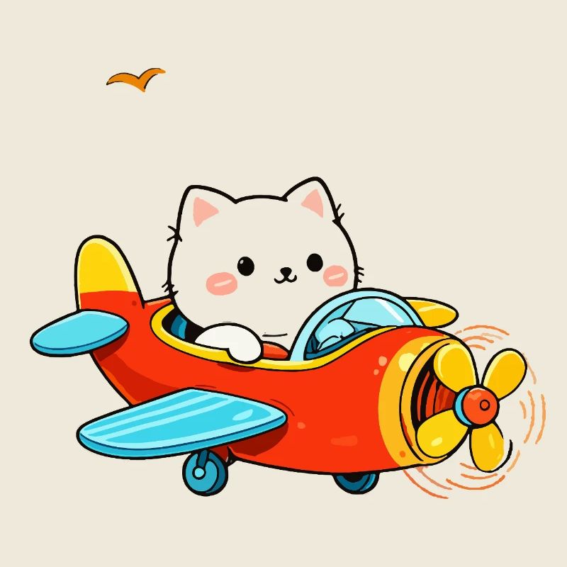 Süße Katze im Flugzeug