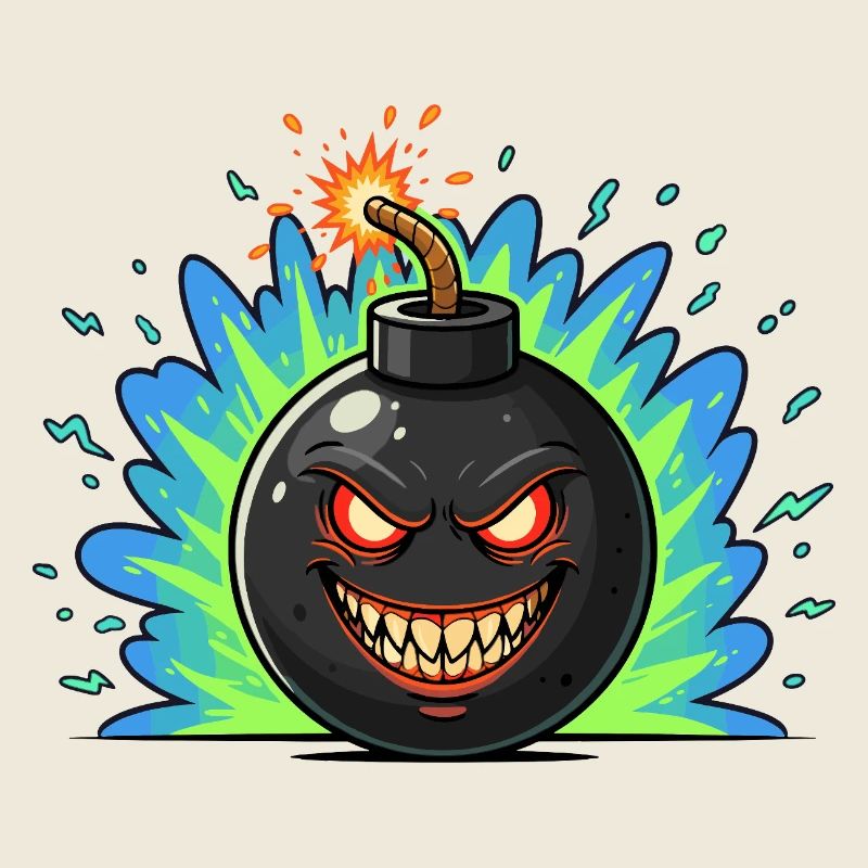 Boule de bombe en colère néonburst