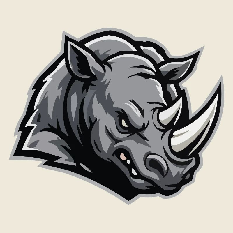 Tête de rhinocéros en acier