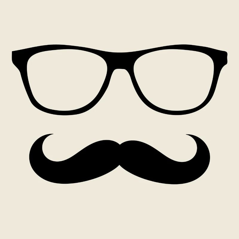 glasses and mustache
