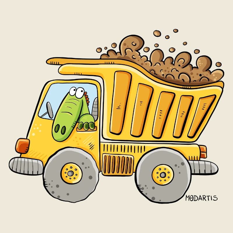 Camion à benne basculante avec chantier de crocodile I garçons