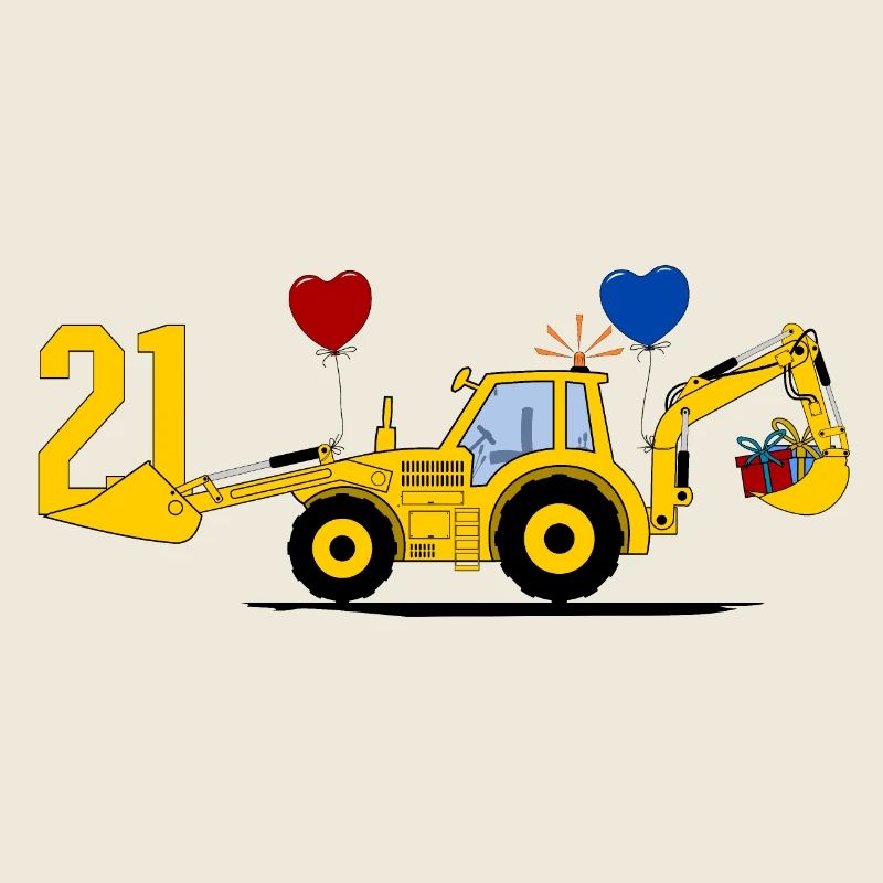 21st birthday excavator tractor