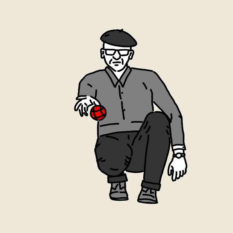 Petanque Player Right-Handed