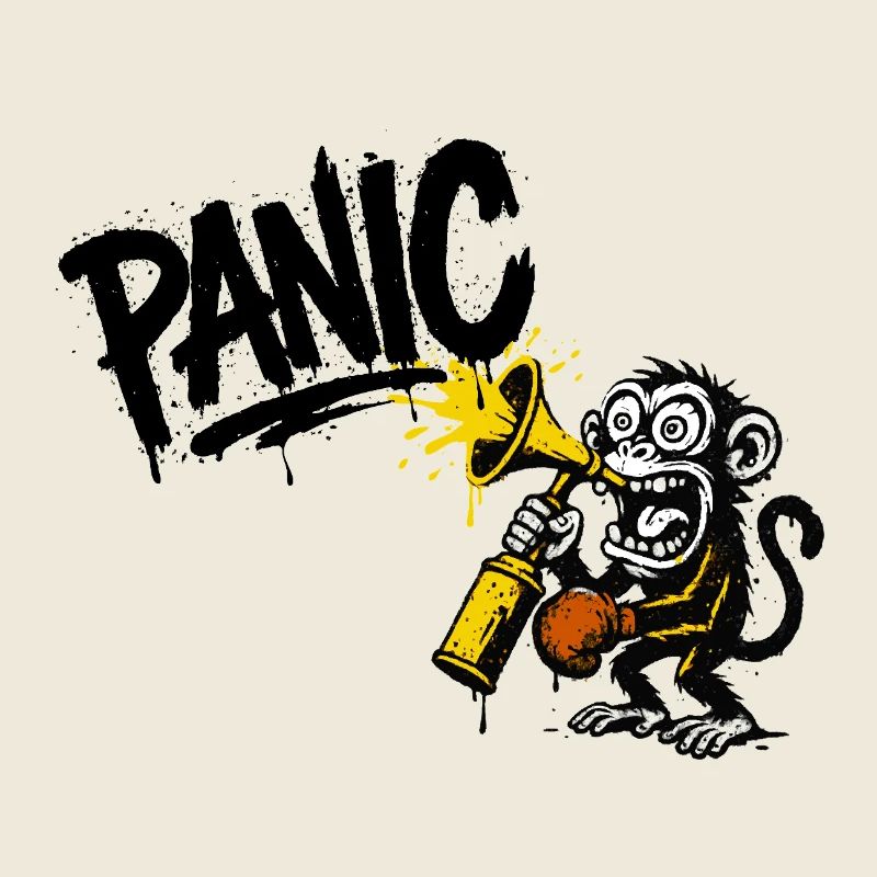 Singe expressif avec mégaphone