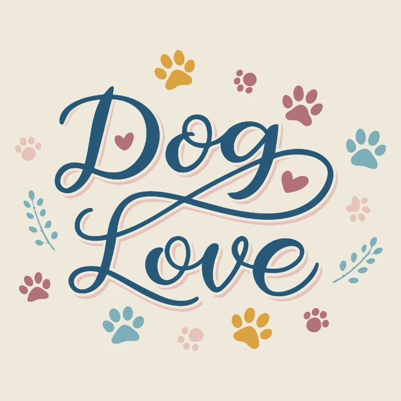 Dog Love Script Pastel Paw