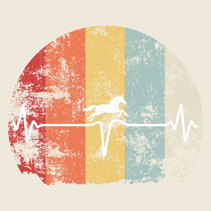 Herzschlag-Pferd im Retro Regenbogen