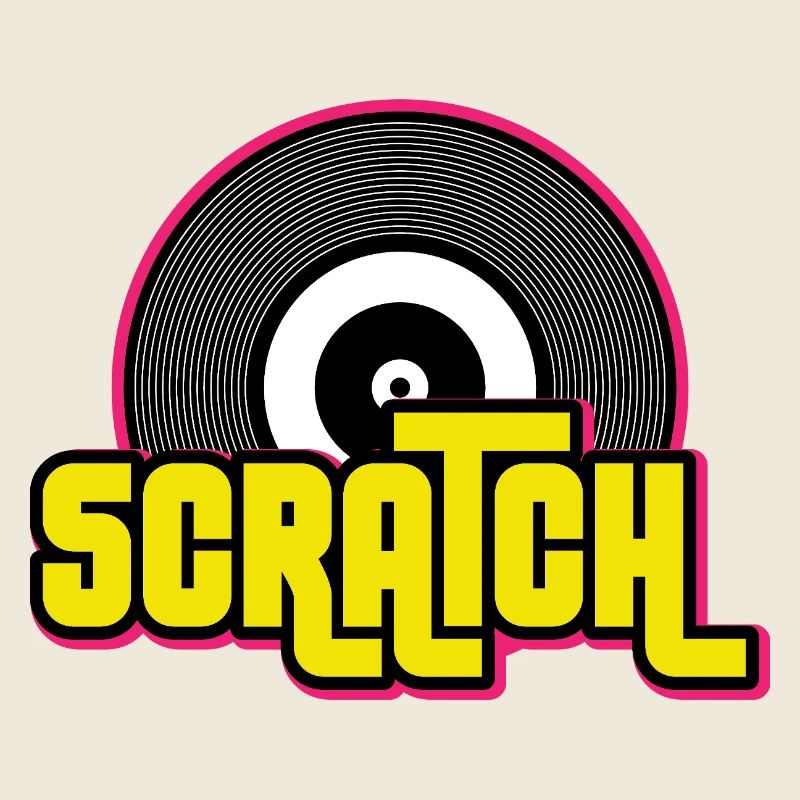 Scratch DJ Vinyl Record Graphic