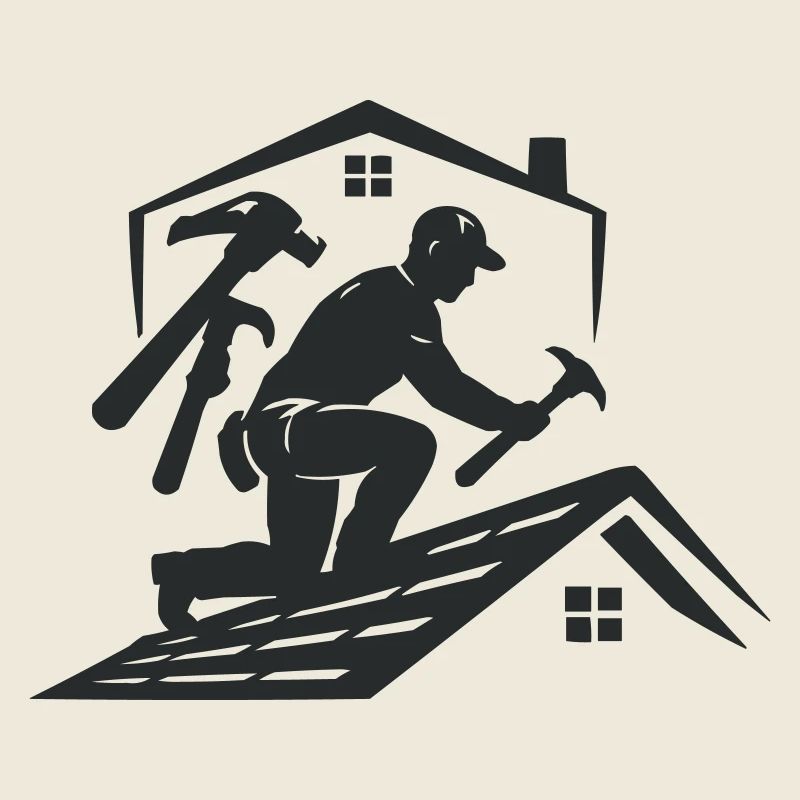 Dachhandwerker Silhouette Dachdecker