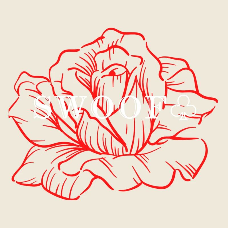 Red Rose Line Art