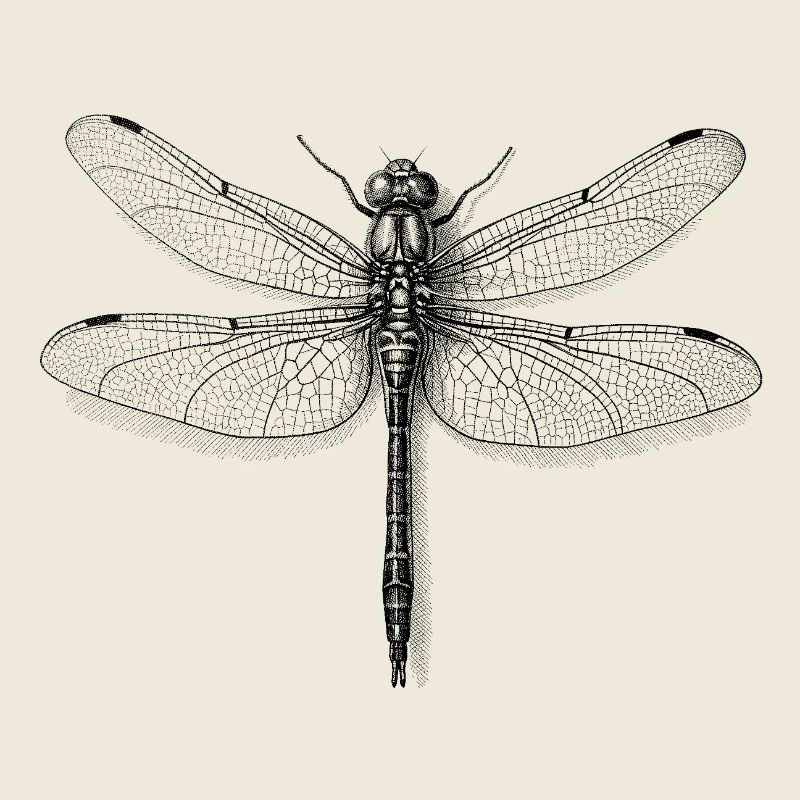 Dragonfly Vintage Illustration - Nature Graphic