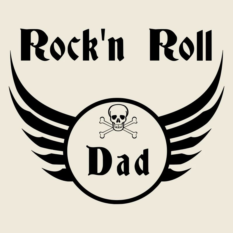 Dad Rock and Roll Skull Wings