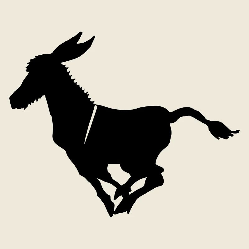Süßer Esel im Galopp Grautier 