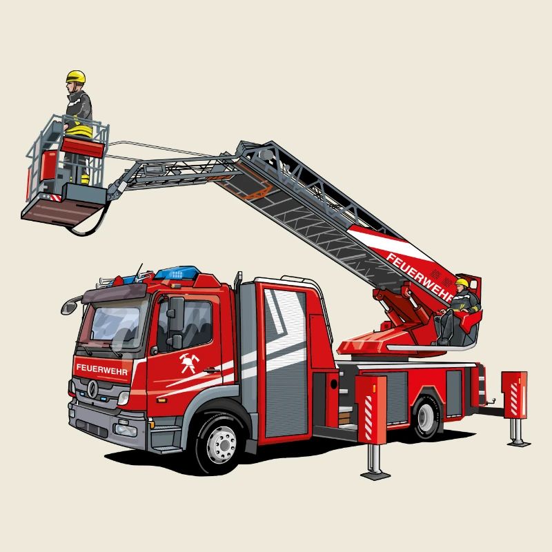 Fire brigade turntable ladder with rescue cage