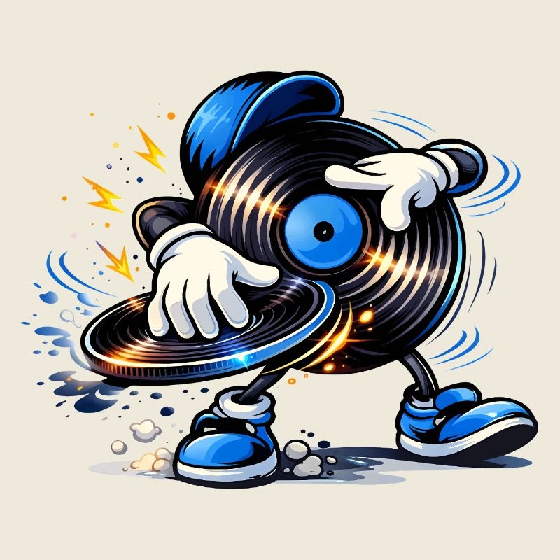 DJ Schallplatte mit Turntable – Urban Music Style