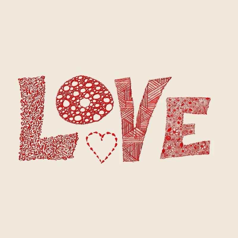 LOVE mit Herz - rot