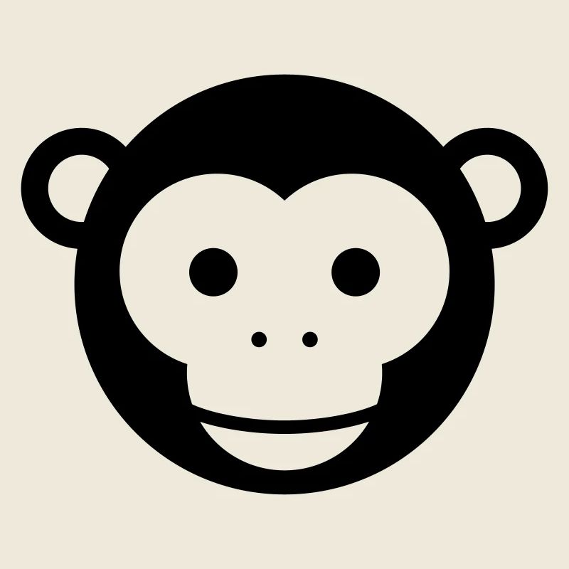 Tête de singe - Dessin animé mignon au visage de singe