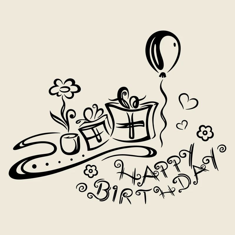 Happy Birthday motif, Congratulations
