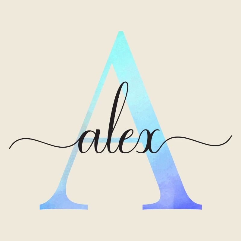 A| Monogramm | Name | Alex | Watercolor