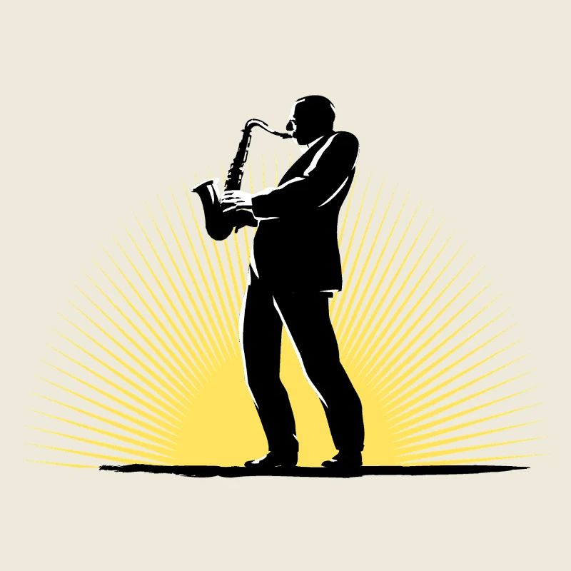 Saxophonist in scene