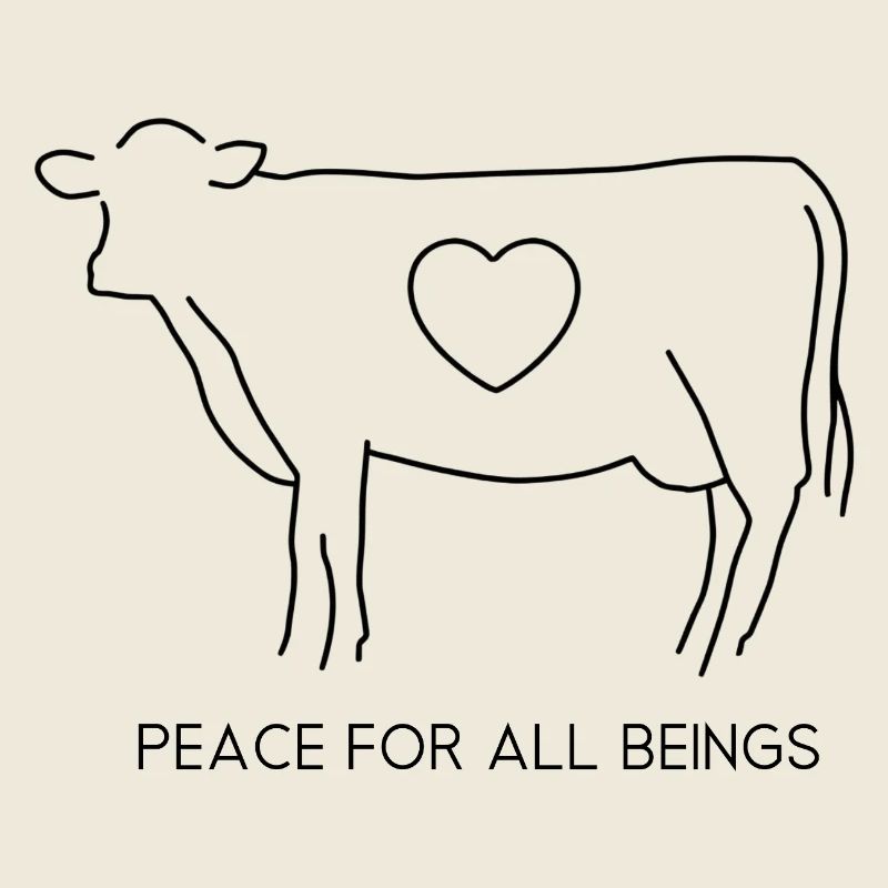 Peace for All Beings – Fine Line Weihnachts Kuh