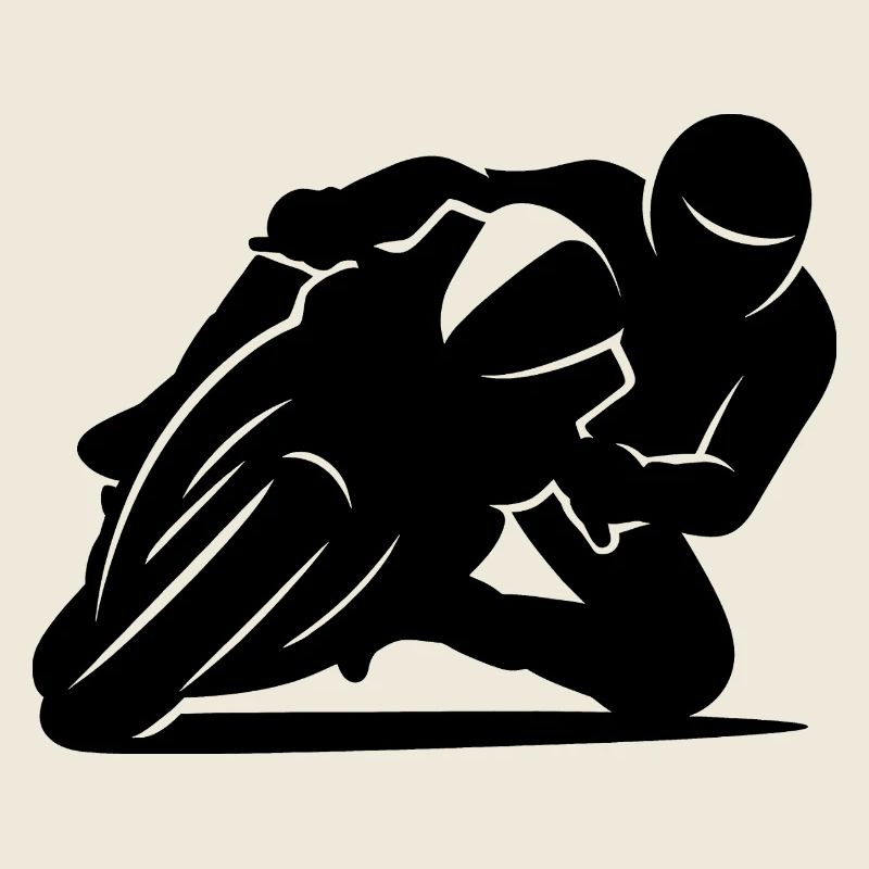 Silhouette minimaliste de moto de course