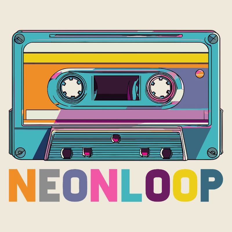 Conception de cassette en boucle néon