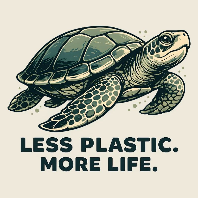 Less Plastic More Life Schildkröten Design