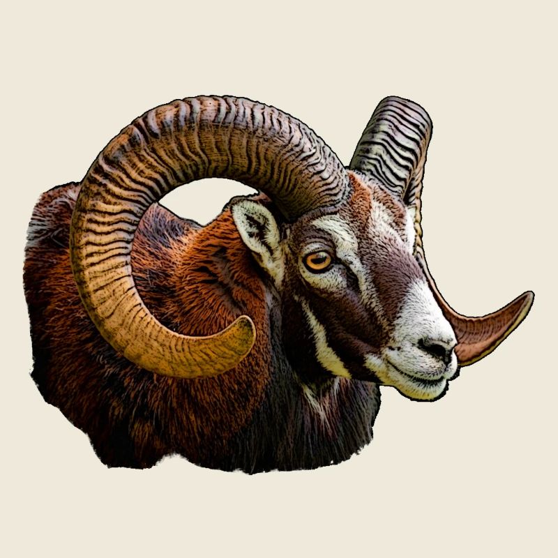 Mouflon Head