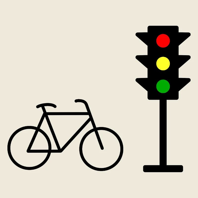 Traffic light print with bicycle