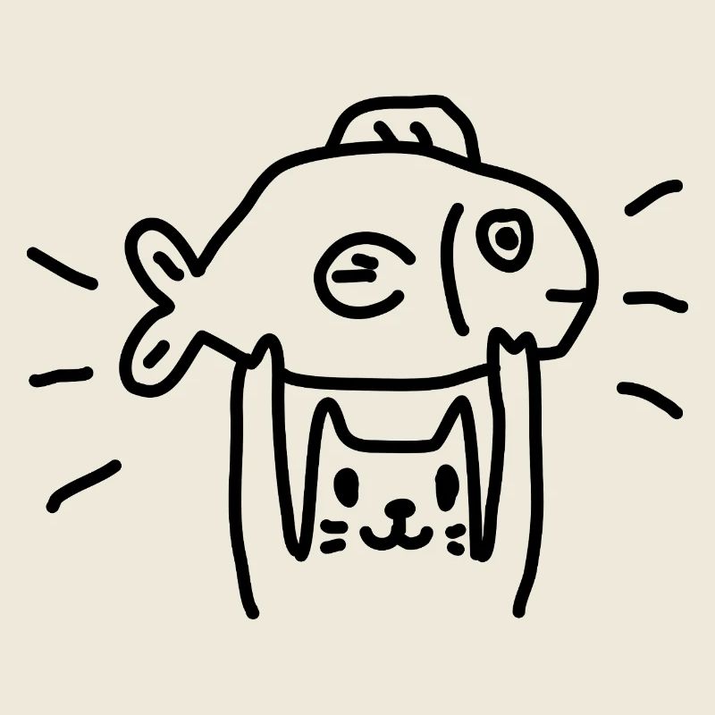 Chat pêchent au poisson