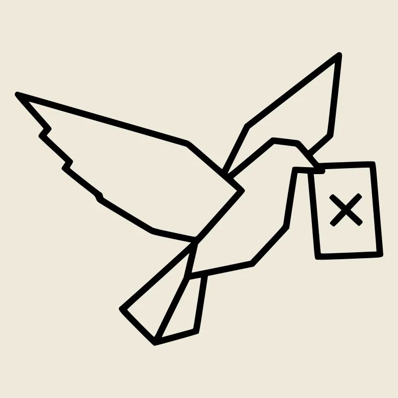 Brieftaube Wahlzettel Outline