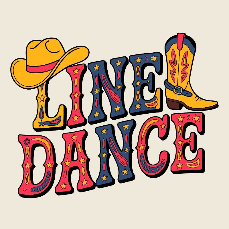 Line Dance Western Illustration
